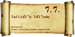 Tallián Tünde névjegykártya